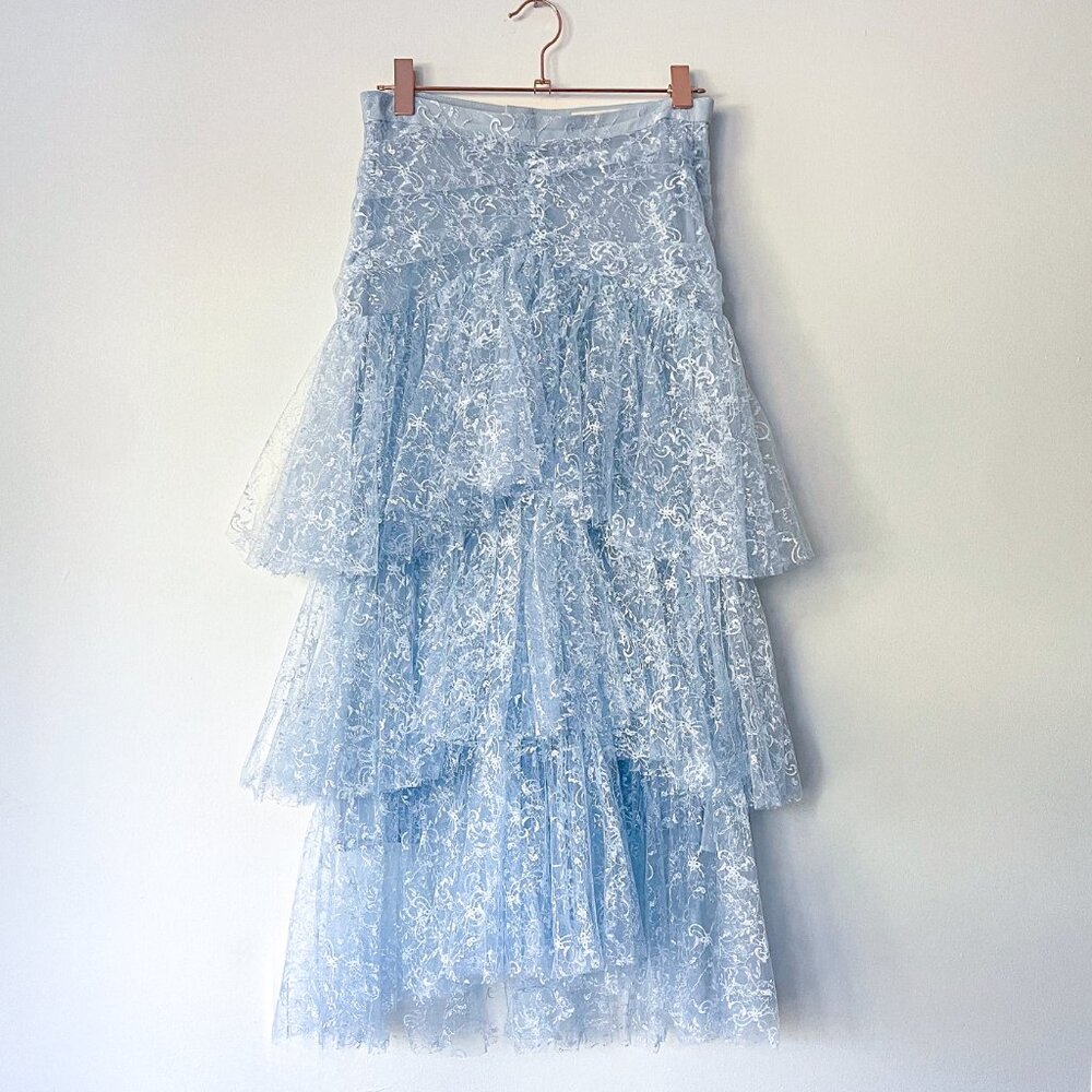 RODARTE Tulle Three Tier Ruffle Midi Skirt - Size 4